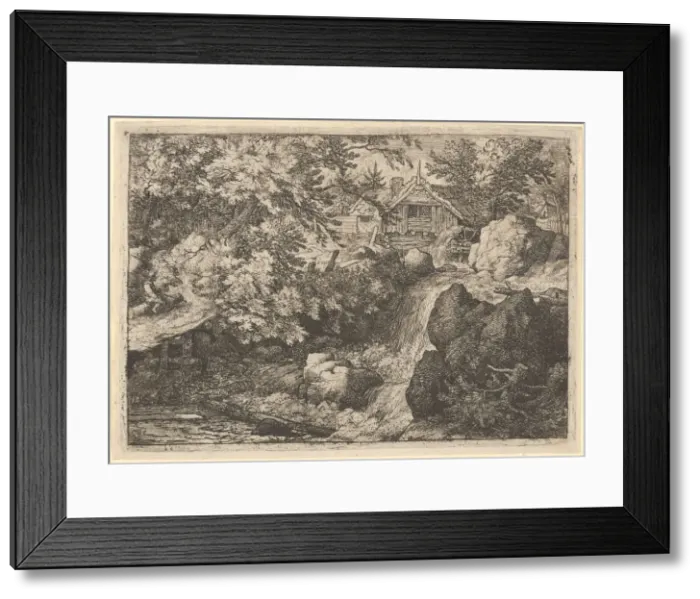 Framed Print : The Cascade Near the Watermill, 17th century. Creator: Allart van Everdingen Framed Print : The Cascade Near the Watermill, 17th century. Creator: Allart van Everdingen