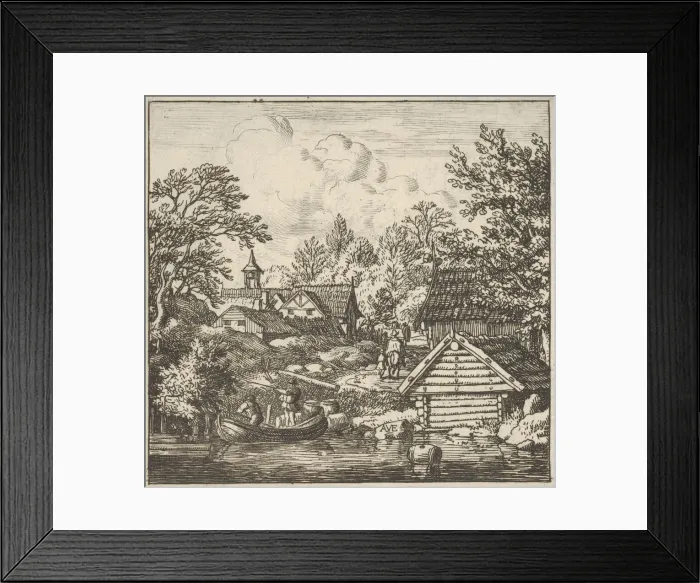Framed Print : The Unloading of the Barge, 17th century. Creator: Allart van Everdingen Framed Print : The Unloading of the Barge, 17th century. Creator: Allart van Everdingen