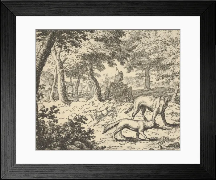 Framed Print : The Wolf Accuses Renard of Eating the Fish that He Stole, 1650-75 Framed Print : The Wolf Accuses Renard of Eating the Fish that He Stole, 1650-75