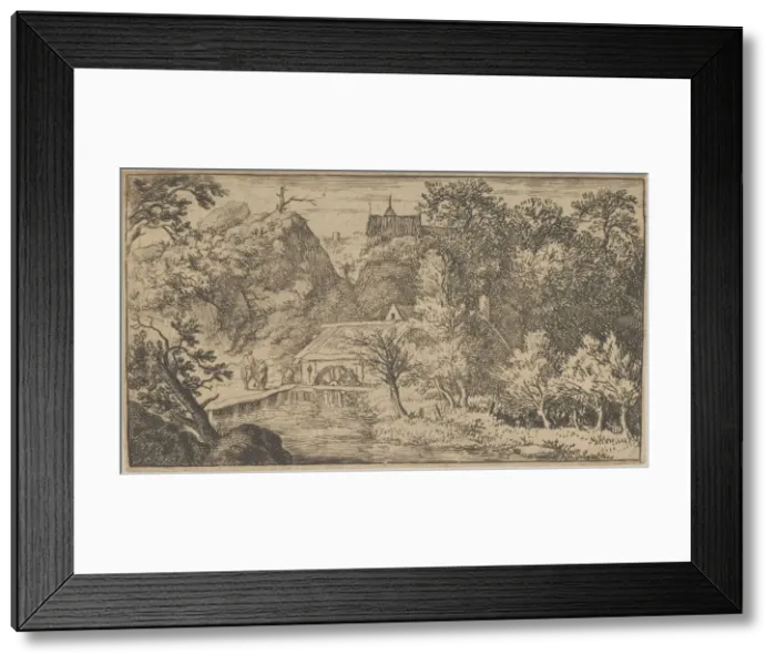Framed Print : The Watermill at the Foot of the Mountain, 17th century. Creator: Allart van Everdingen Framed Print : The Watermill at the Foot of the Mountain, 17th century. Creator: Allart van Everdingen