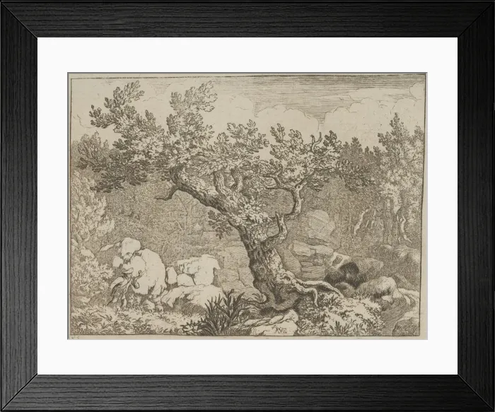Framed Print : The Sportsman near the Large Tree, 17th century. Creator: Allart van Everdingen Framed Print : The Sportsman near the Large Tree, 17th century. Creator: Allart van Everdingen