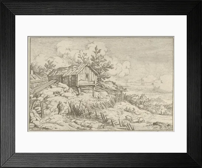 Framed Print : The Man near the Entry of the Ruinous Hedge, 17th century. Creator: Allart van Everdingen Framed Print : The Man near the Entry of the Ruinous Hedge, 17th century. Creator: Allart van Everdingen