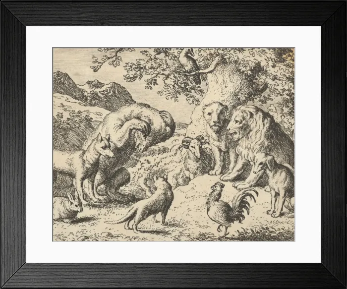 Framed Print : The Bear Seeks Justice from the Lion Against Renard, 1650-75 Framed Print : The Bear Seeks Justice from the Lion Against Renard, 1650-75