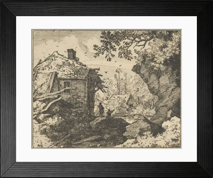 Framed Print : The Straw Hut Seen from Behind, 17th century. Creator: Allart van Everdingen Framed Print : The Straw Hut Seen from Behind, 17th century. Creator: Allart van Everdingen