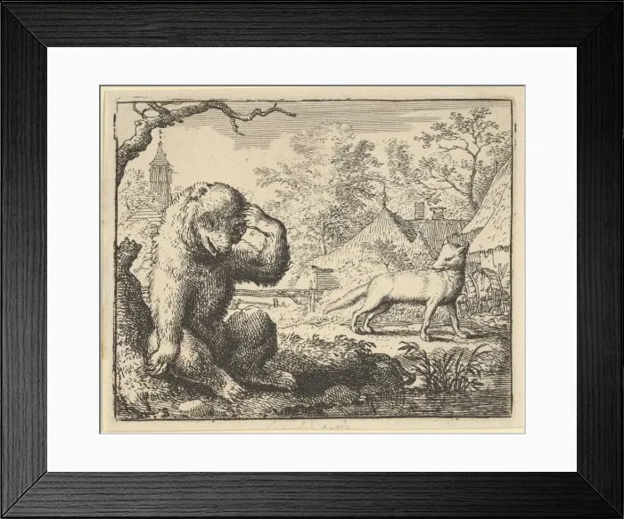 Framed Print : Renard Makes Fun of the Bear, 1650-75. Creator: Allart van Everdingen Framed Print : Renard Makes Fun of the Bear, 1650-75. Creator: Allart van Everdingen