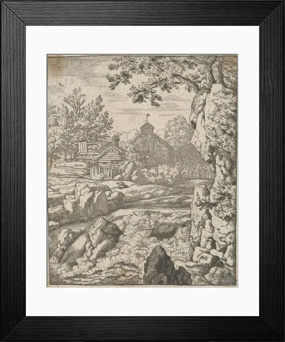 Framed Print : The Waterfall, 17th century. Creator: Allart van Everdingen Framed Print : The Waterfall, 17th century. Creator: Allart van Everdingen