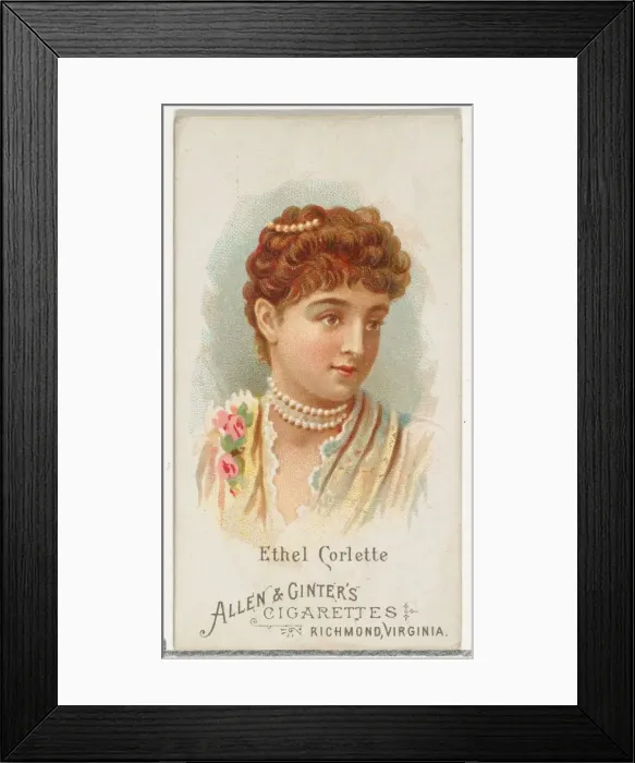 Framed Print : Ethel Corlette, from Worlds Beauties, Series 1 (N26) for Allen & Ginter Cigarettes Framed Print : Ethel Corlette, from Worlds Beauties, Series 1 (N26) for Allen & Ginter Cigarettes