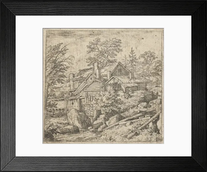 Framed Print : The Hamlet on the Mountainside, 17th century. Creator: Allart van Everdingen Framed Print : The Hamlet on the Mountainside, 17th century. Creator: Allart van Everdingen