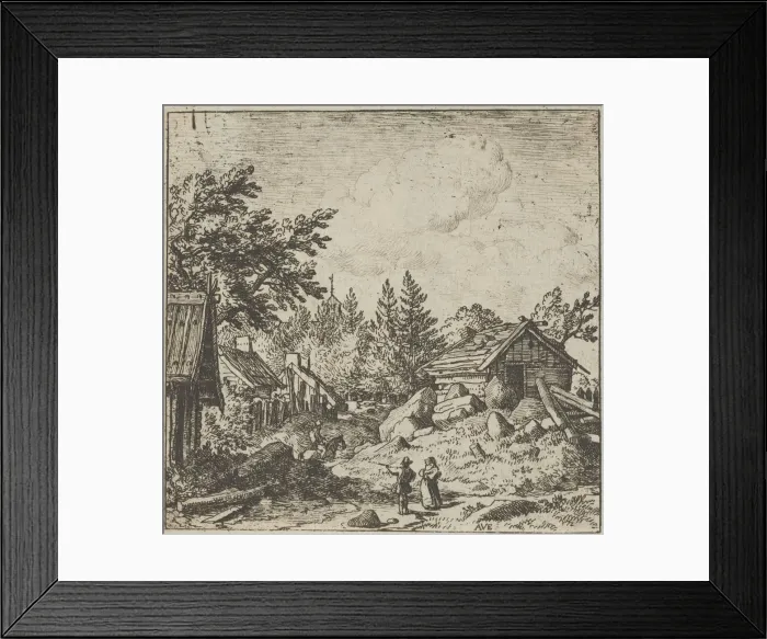 Framed Print : The Hamlet on the Montainous Ground, 17th century. Creator: Allart van Everdingen Framed Print : The Hamlet on the Montainous Ground, 17th century. Creator: Allart van Everdingen