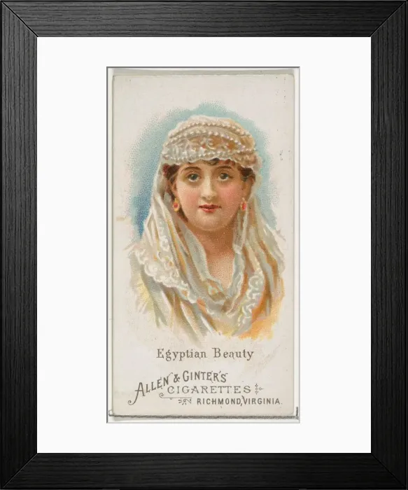 Framed Print : Egyptian Beauty, from Worlds Beauties, Series 1 (N26) for Allen & Ginter Cigarettes Framed Print : Egyptian Beauty, from Worlds Beauties, Series 1 (N26) for Allen & Ginter Cigarettes
