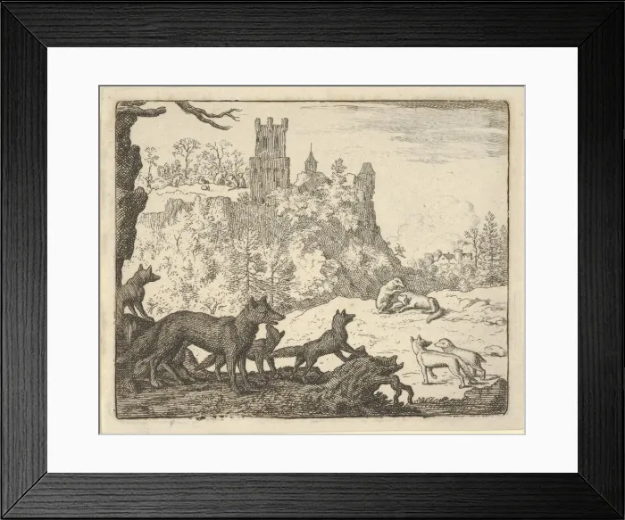 Framed Print : Renard Leaves with the badger, 1650-75. Creator: Allart van Everdingen Framed Print : Renard Leaves with the badger, 1650-75. Creator: Allart van Everdingen
