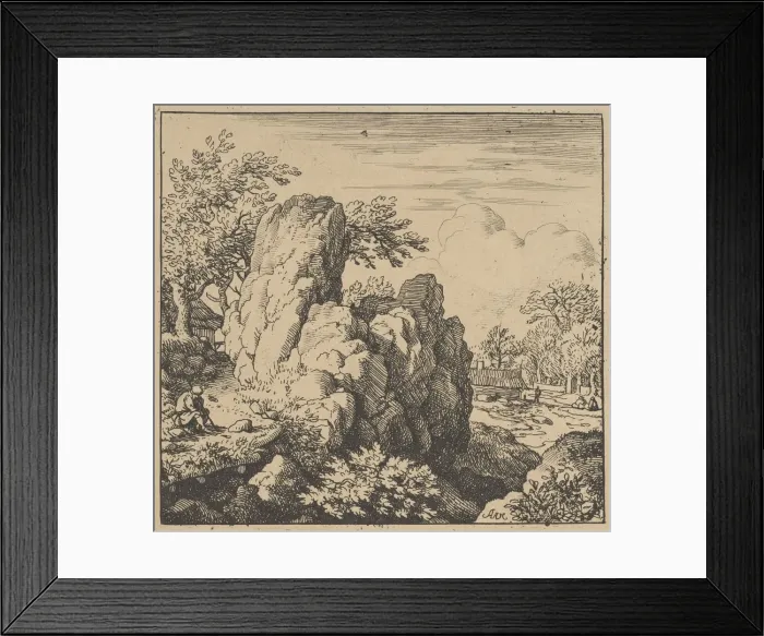 Framed Print : The Large Rock, mid-17th century. mid-17th century. Creator: Allart van Everdingen Framed Print : The Large Rock, mid-17th century. mid-17th century. Creator: Allart van Everdingen