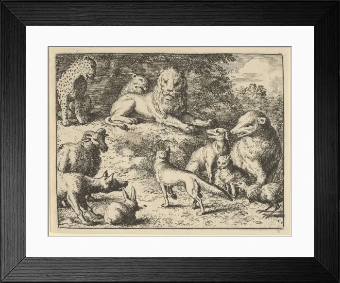 Framed Print : Renard is Accused by the Animals Before the Lion, 1650-75. Creator: Allart van Everdingen Framed Print : Renard is Accused by the Animals Before the Lion, 1650-75. Creator: Allart van Everdingen