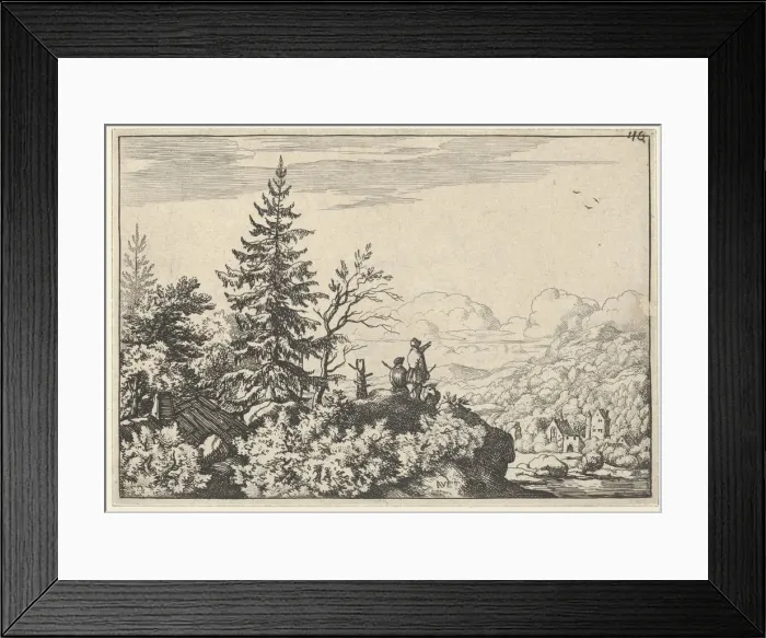 Framed Print : The Two Men on the Hill, 17th century. Creator: Allart van Everdingen