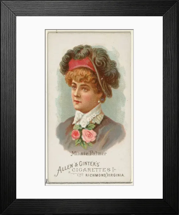 Framed Print : Minnie Palmer, from Worlds Beauties, Series 1 (N26) for Allen & Ginter Cigarettes Framed Print : Minnie Palmer, from Worlds Beauties, Series 1 (N26) for Allen & Ginter Cigarettes