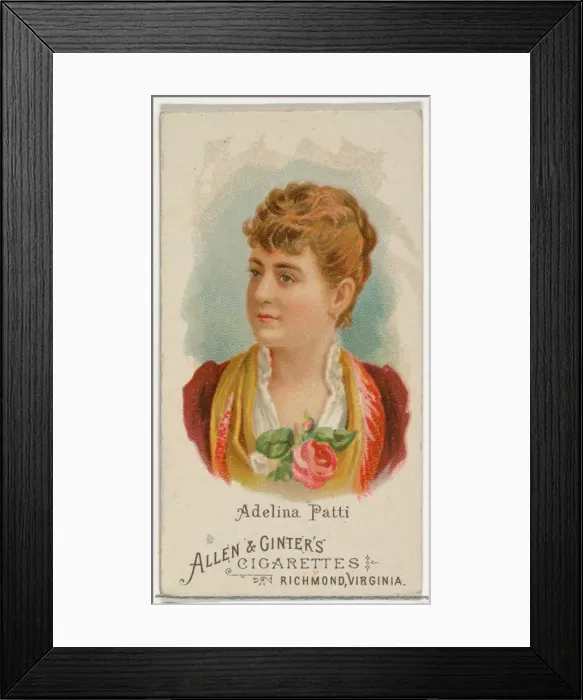 Framed Print : Adelina Patti, from Worlds Beauties, Series 1 (N26) for Allen & Ginter Cigarettes Framed Print : Adelina Patti, from Worlds Beauties, Series 1 (N26) for Allen & Ginter Cigarettes
