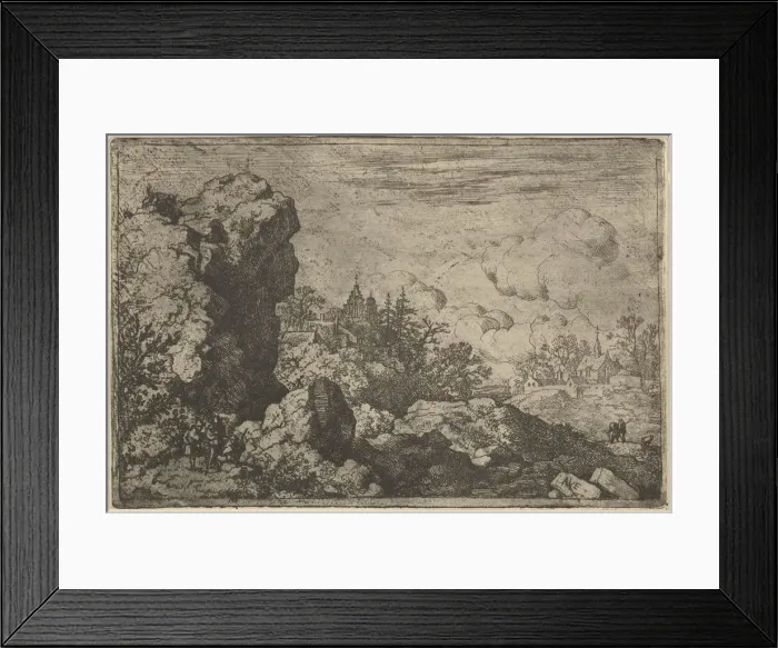 Framed Print : The Three Travellers at the Foot of High Rock, 17th century Framed Print : The Three Travellers at the Foot of High Rock, 17th century