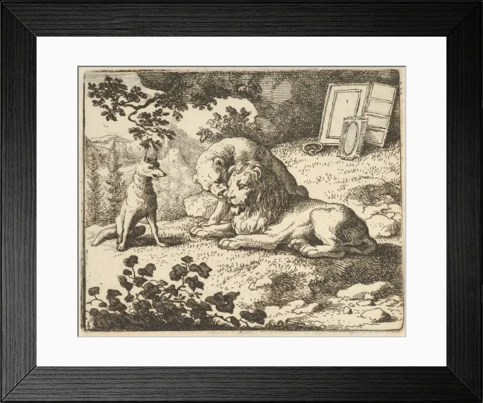 Framed Print : Renard Lies that he Gave the Ram Various Precious Objects that Were Meant for the Lion Framed Print : Renard Lies that he Gave the Ram Various Precious Objects that Were Meant for the Lion
