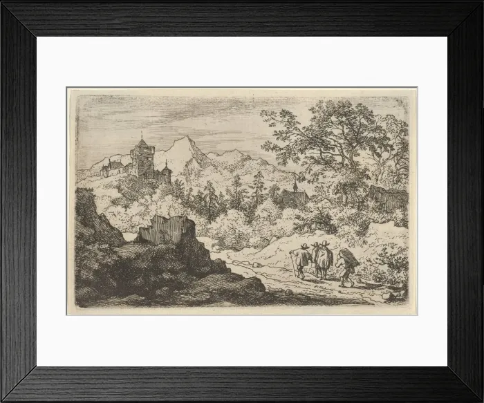 Framed Print : The Three Men and the Porter, 17th century. Creator: Allart van Everdingen Framed Print : The Three Men and the Porter, 17th century. Creator: Allart van Everdingen