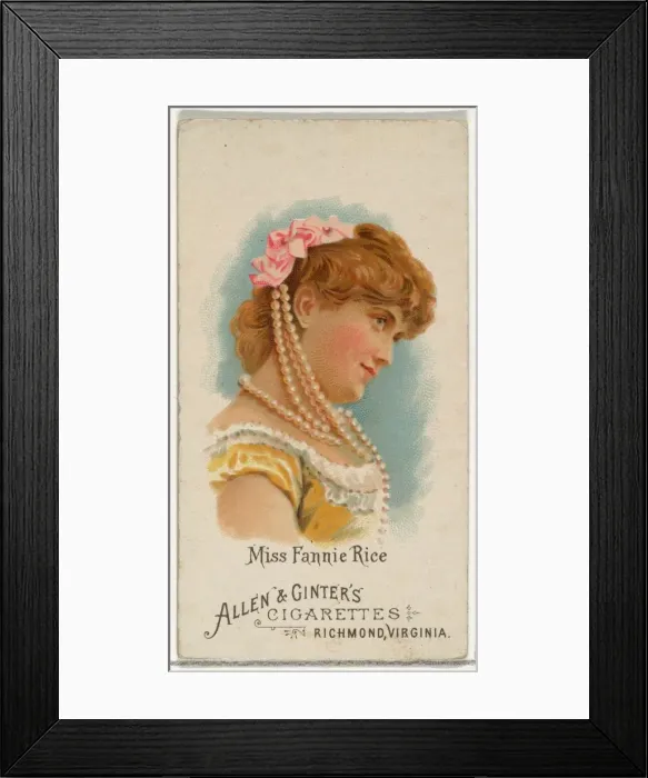 Framed Print : Miss Fannie Rice, from Worlds Beauties, Series 1 (N26) for Allen & Ginter Cigarettes Framed Print : Miss Fannie Rice, from Worlds Beauties, Series 1 (N26) for Allen & Ginter Cigarettes