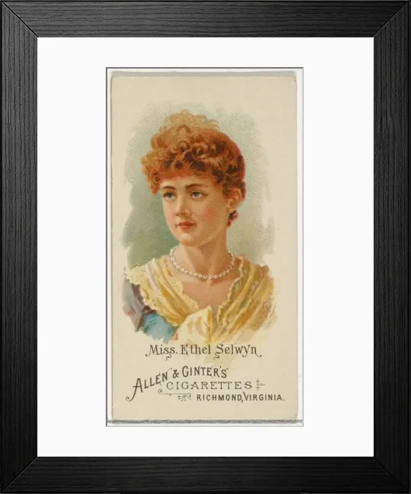 Framed Print : Miss Ethel Selwyn, from Worlds Beauties, Series 1 (N26) for Allen & Framed Print : Miss Ethel Selwyn, from Worlds Beauties, Series 1 (N26) for Allen &