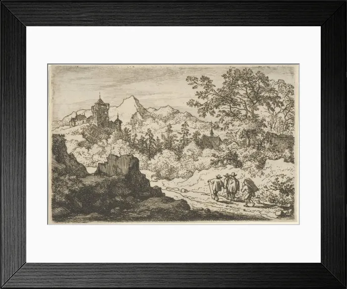 Framed Print : The Three Men and the Porter, 17th century. Creator: Allart van Everdingen Framed Print : The Three Men and the Porter, 17th century. Creator: Allart van Everdingen