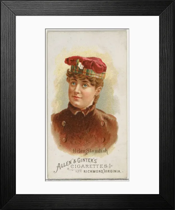 Framed Print : Helen Standish, from Worlds Beauties, Series 1 (N26) for Allen & Ginter Cigarettes Framed Print : Helen Standish, from Worlds Beauties, Series 1 (N26) for Allen & Ginter Cigarettes