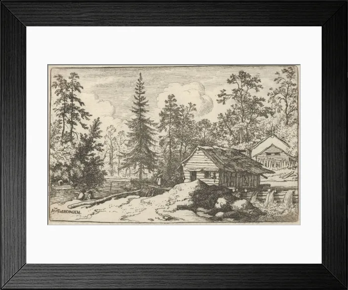 Framed Print : The Woman Looking Towards the Boat, 17th century. Creator: Allart van Everdingen