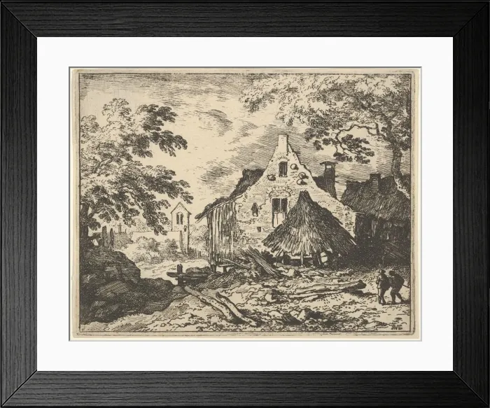 Framed Print : The Haybarn with Movable Roof, 17th century. Creator: Allart van Everdingen Framed Print : The Haybarn with Movable Roof, 17th century. Creator: Allart van Everdingen