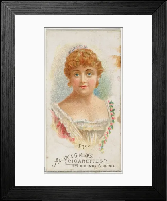 Framed Print : Theo, from Worlds Beauties, Series 1 (N26) for Allen & Ginter Cigarettes, 1888 Framed Print : Theo, from Worlds Beauties, Series 1 (N26) for Allen & Ginter Cigarettes, 1888