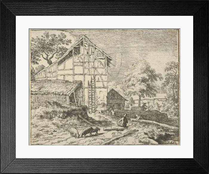 Framed Print : The Two Ladders, 17th century. Creator: Allart van Everdingen Framed Print : The Two Ladders, 17th century. Creator: Allart van Everdingen