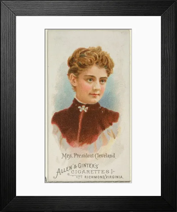 Framed Print : Mrs. President Cleveland, from Worlds Beauties, Series 1 (N26) for Allen & Framed Print : Mrs. President Cleveland, from Worlds Beauties, Series 1 (N26) for Allen &