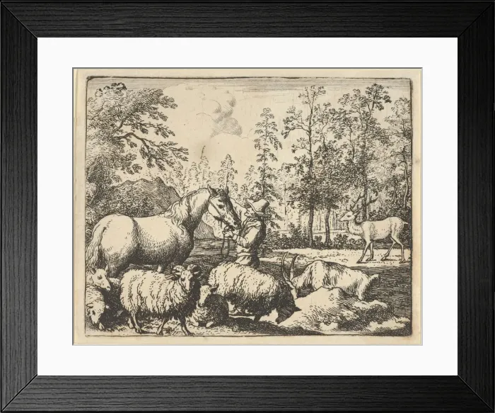 Framed Print : The Story of the Horse Who Wants Revenge on the Stag, 1650-75 Framed Print : The Story of the Horse Who Wants Revenge on the Stag, 1650-75