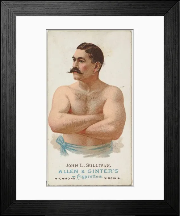 Framed Print : John L. Sullivan, Pugilist, from Worlds Champions, Series 1 (N28) for Allen & Framed Print : John L. Sullivan, Pugilist, from Worlds Champions, Series 1 (N28) for Allen &