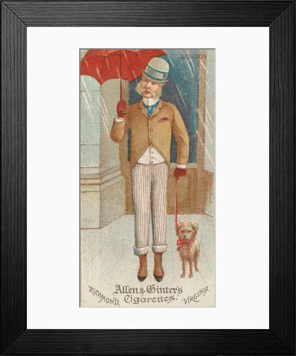 Framed Print : London, from Worlds Dudes series (N31) for Allen & Ginter Cigarettes, 1888 Framed Print : London, from Worlds Dudes series (N31) for Allen & Ginter Cigarettes, 1888