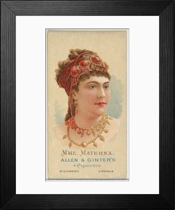 Framed Print : Mme. Materna, from Worlds Beauties, Series 2 (N27) for Allen & Ginter Cigarettes Framed Print : Mme. Materna, from Worlds Beauties, Series 2 (N27) for Allen & Ginter Cigarettes