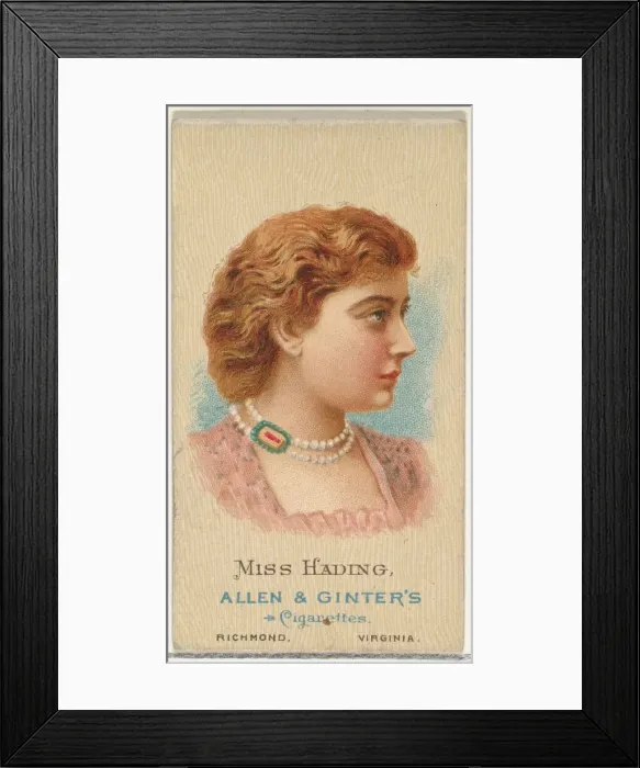 Framed Print : Miss Hading, from Worlds Beauties, Series 2 (N27) for Allen & Ginter Cigarettes Framed Print : Miss Hading, from Worlds Beauties, Series 2 (N27) for Allen & Ginter Cigarettes