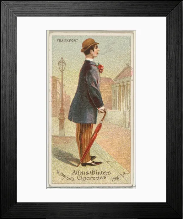 Framed Print : Frankfurt, from Worlds Dudes series (N31) for Allen & Ginter Cigarettes, 1888 Framed Print : Frankfurt, from Worlds Dudes series (N31) for Allen & Ginter Cigarettes, 1888