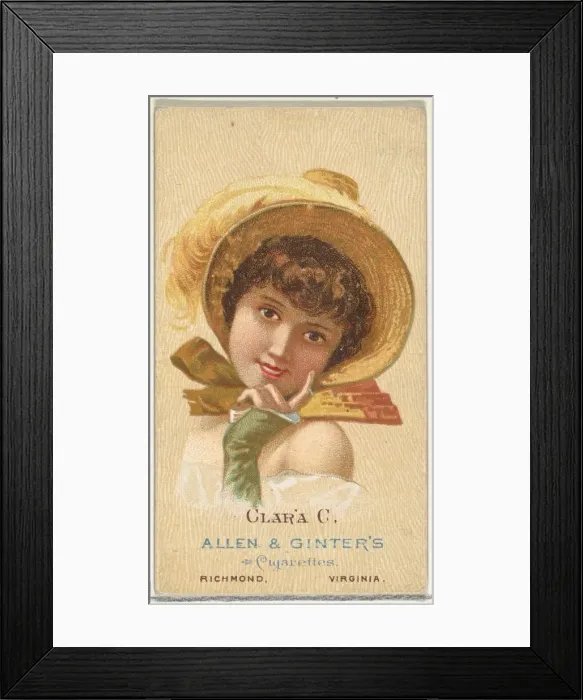 Framed Print : Clara C. from Worlds Beauties, Series 2 (N27) for Allen & Ginter Cigarettes, 1888 Framed Print : Clara C. from Worlds Beauties, Series 2 (N27) for Allen & Ginter Cigarettes, 1888