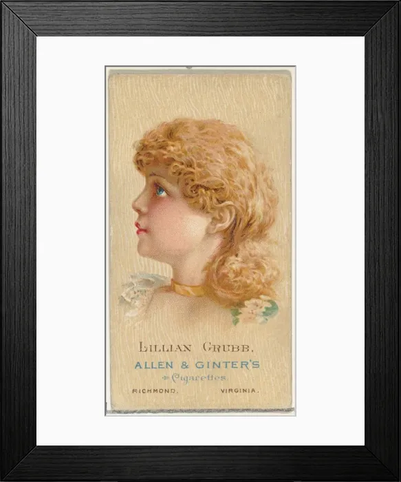 Framed Print : Lillian Grubb, from Worlds Beauties, Series 2 (N27) for Allen & Ginter Cigarettes Framed Print : Lillian Grubb, from Worlds Beauties, Series 2 (N27) for Allen & Ginter Cigarettes