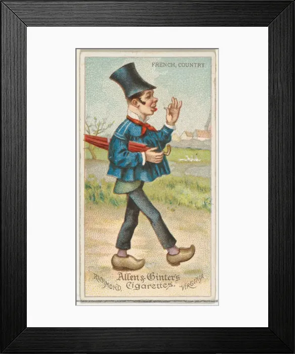 Framed Print : French, Country, from Worlds Dudes series (N31) for Allen & Ginter Cigarettes, 1888 Framed Print : French, Country, from Worlds Dudes series (N31) for Allen & Ginter Cigarettes, 1888