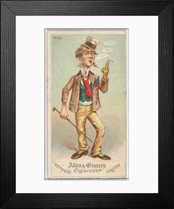 Framed Print : Mike, from Worlds Dudes series (N31) for Allen & Ginter Cigarettes, 1888 Framed Print : Mike, from Worlds Dudes series (N31) for Allen & Ginter Cigarettes, 1888