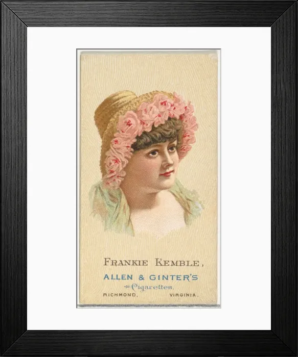 Framed Print : Frankie Kemble, from Worlds Beauties, Series 2 (N27) for Allen & Ginter Cigarettes Framed Print : Frankie Kemble, from Worlds Beauties, Series 2 (N27) for Allen & Ginter Cigarettes