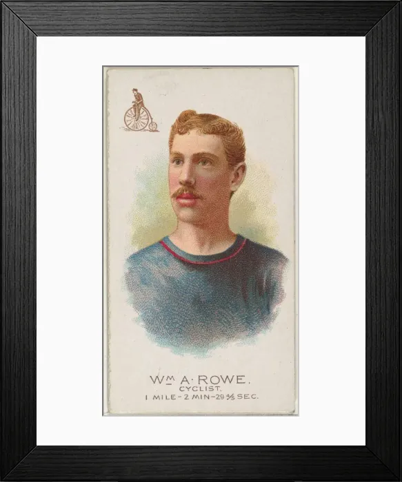 Framed Print : William A. Rowe, Cyclist, from Worlds Champions, Series 2 (N29) for Allen & Framed Print : William A. Rowe, Cyclist, from Worlds Champions, Series 2 (N29) for Allen &
