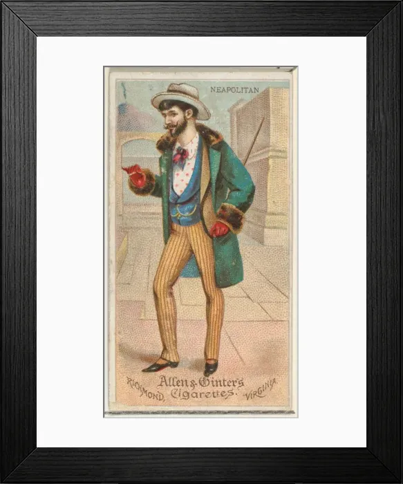 Framed Print : Neapolitan, from Worlds Dudes series (N31) for Allen & Ginter Cigarettes, 1888 Framed Print : Neapolitan, from Worlds Dudes series (N31) for Allen & Ginter Cigarettes, 1888