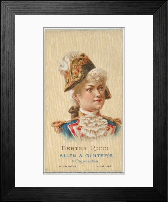 Framed Print : Bertha Ricci, from Worlds Beauties, Series 2 (N27) for Allen & Ginter Cigarettes Framed Print : Bertha Ricci, from Worlds Beauties, Series 2 (N27) for Allen & Ginter Cigarettes
