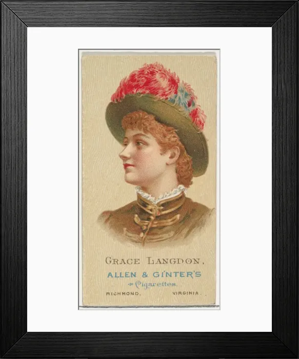 Framed Print : Grace Langdon, from Worlds Beauties, Series 2 (N27) for Allen & Ginter Cigarettes Framed Print : Grace Langdon, from Worlds Beauties, Series 2 (N27) for Allen & Ginter Cigarettes