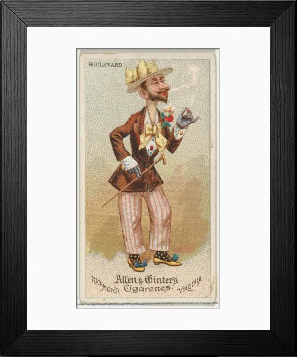 Framed Print : Boulevard, from Worlds Dudes series (N31) for Allen & Ginter Cigarettes, 1888 Framed Print : Boulevard, from Worlds Dudes series (N31) for Allen & Ginter Cigarettes, 1888