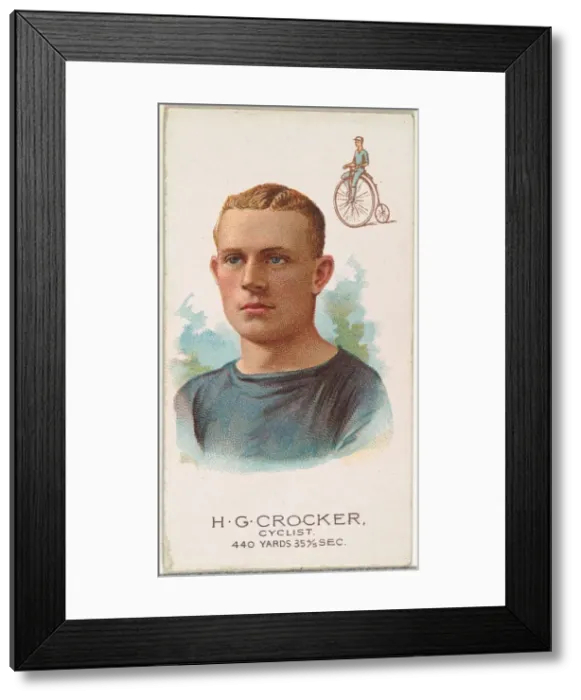Framed Print : H. G. Crocker, Cyclist, from Worlds Champions, Series 2 (N29) for Allen & Framed Print : H. G. Crocker, Cyclist, from Worlds Champions, Series 2 (N29) for Allen &