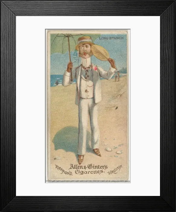 Framed Print : Long Branch, from Worlds Dudes series (N31) for Allen & Ginter Cigarettes, 1888 Framed Print : Long Branch, from Worlds Dudes series (N31) for Allen & Ginter Cigarettes, 1888